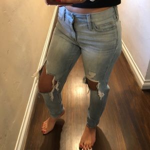 Ripped Distressed Hollister Light Blue Denim Jeans